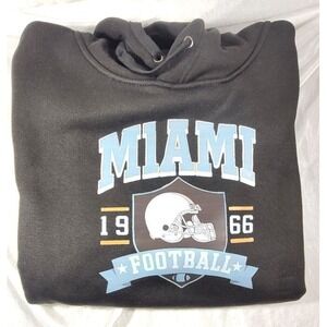 FEI Pro 100% Polyester Retro Miami Football 1966 Hoodie - Black - Size XL - NWOT